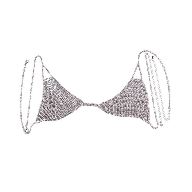 Rhinestone bra and bikini body chain