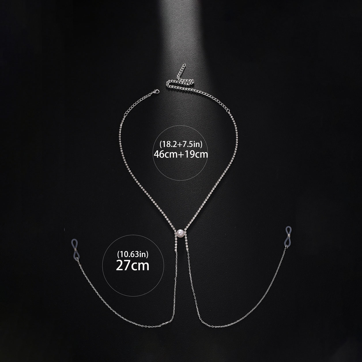 Pearl necklace-style body chain