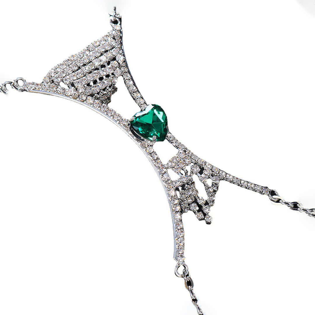 Rhinestone body chain for parties