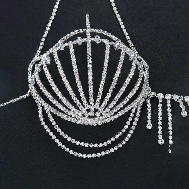 High-end seashell and rhinestone bra