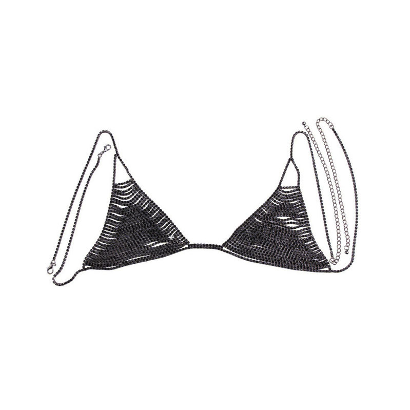 Rhinestone bra and bikini body chain