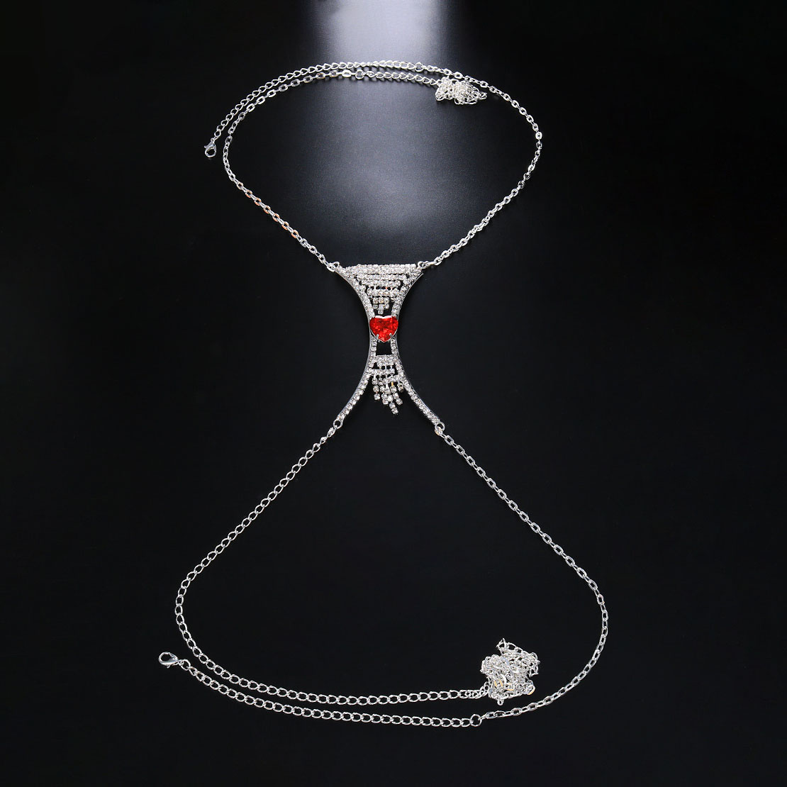 Rhinestone body chain for parties
