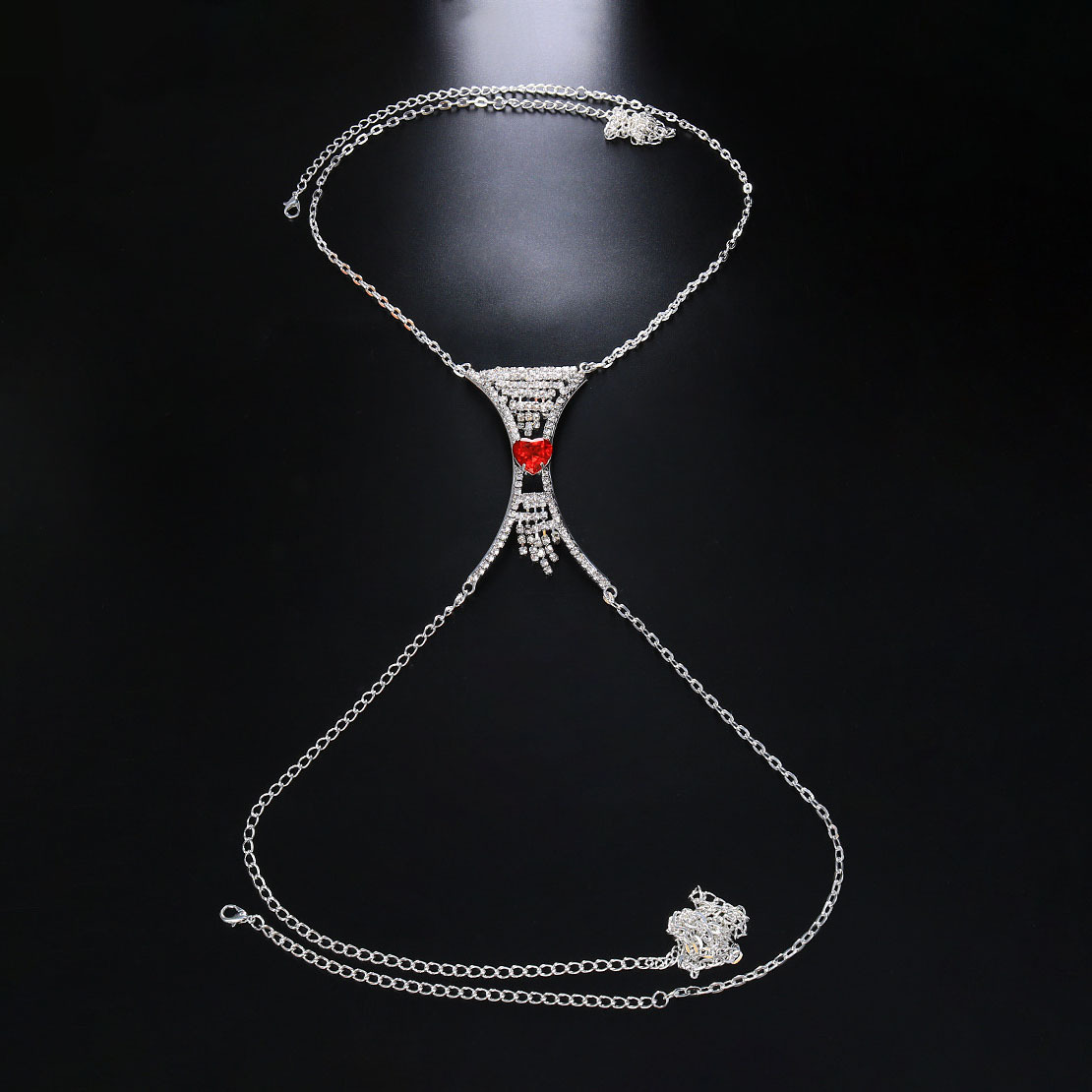 Rhinestone body chain for parties