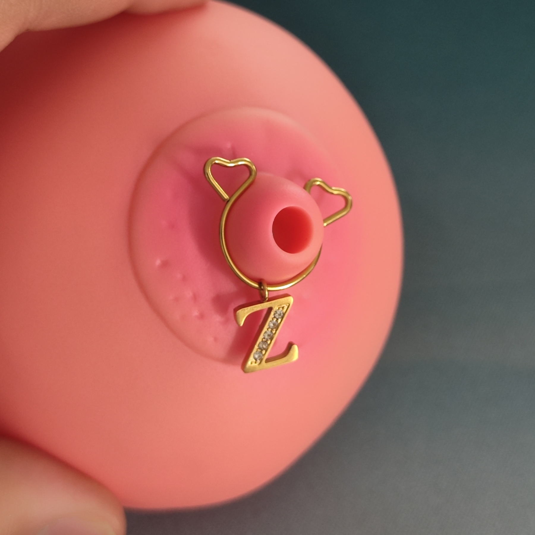 Custom diamond letter nipple clamps-Thyye