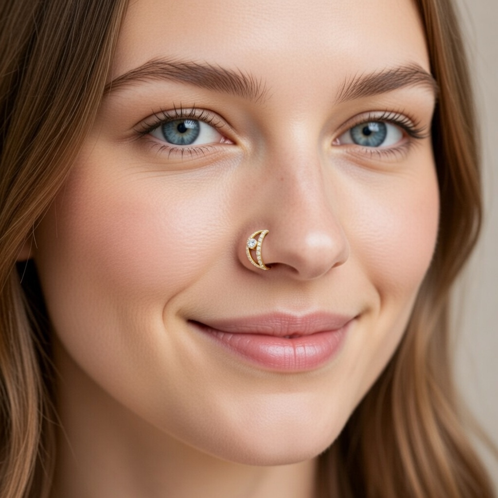 Diamond-encrusted nose ring