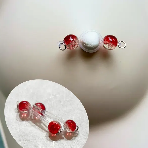 Red Glass Beads Nipple Ring