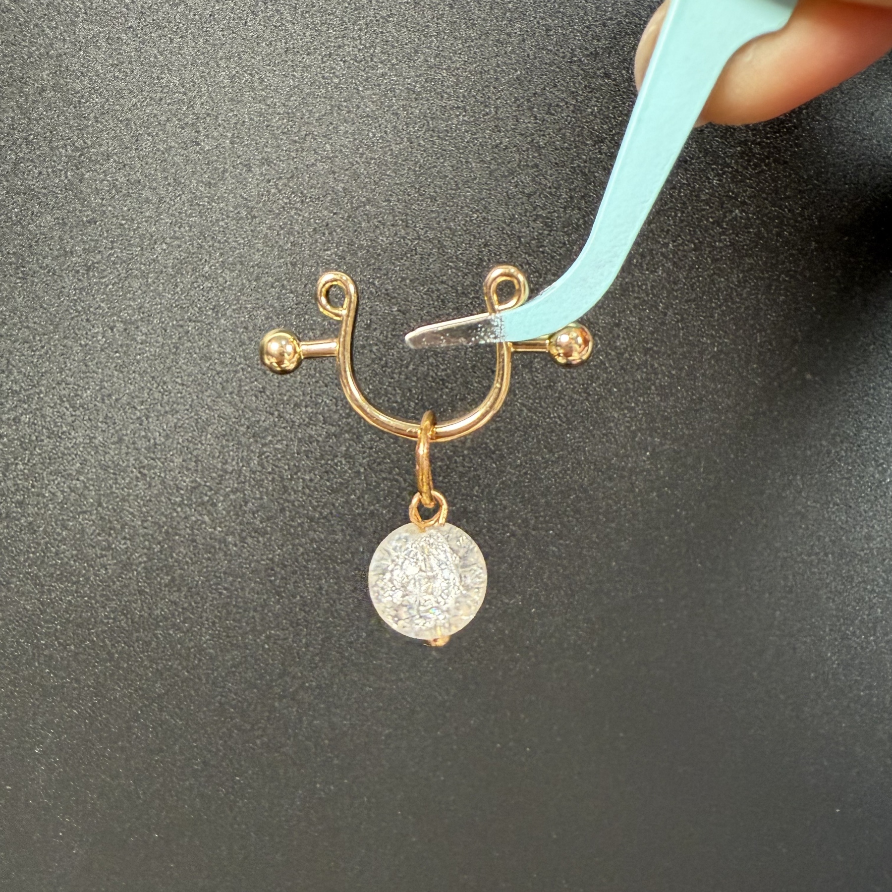 Realistic breast clamps crystal ball