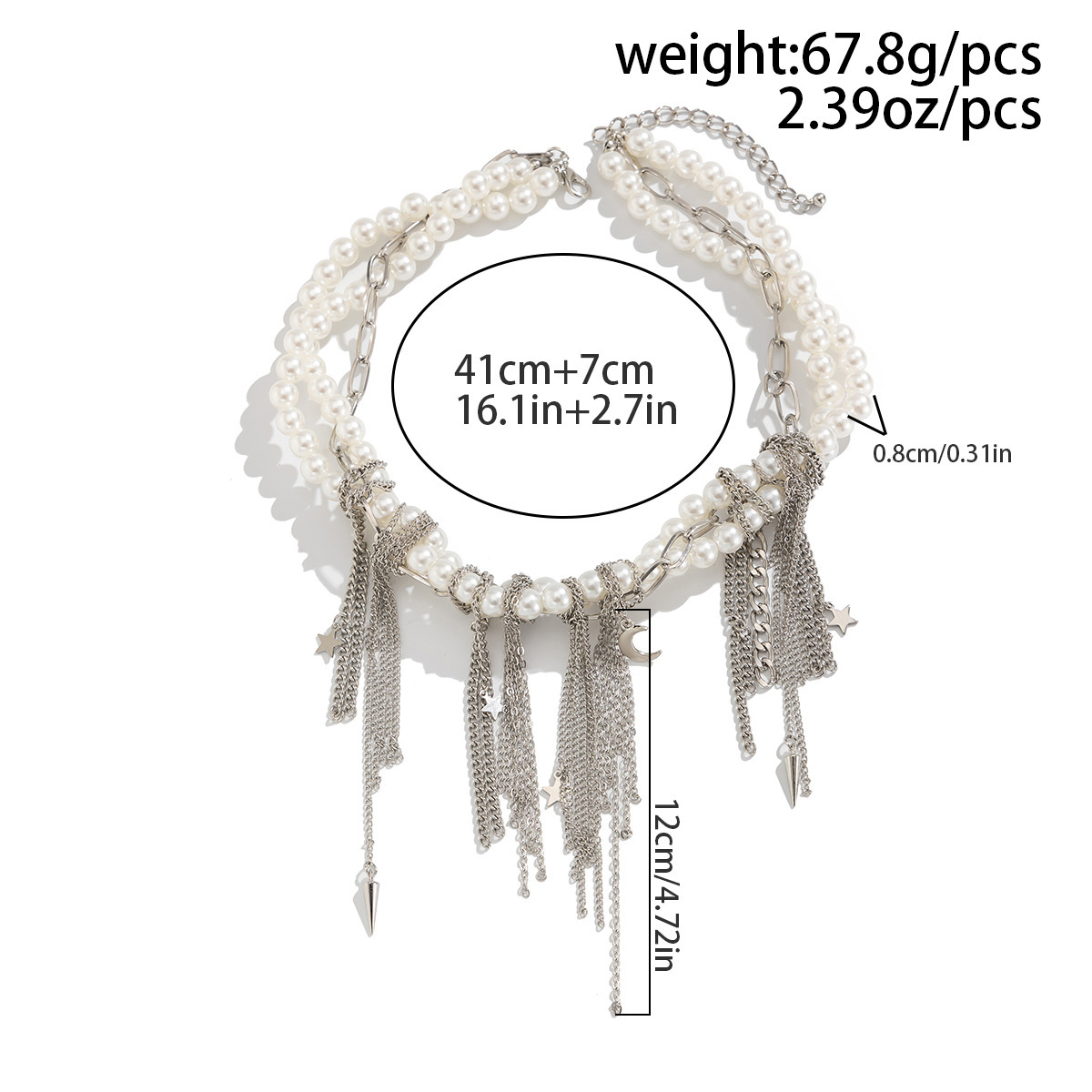 Heart Pearl Tassel Necklace