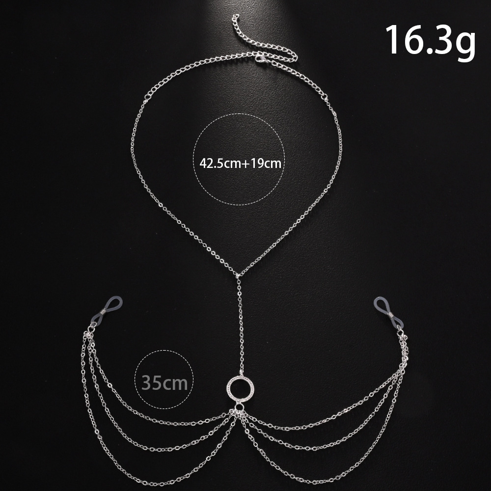 Diamond round sexy chest necklace