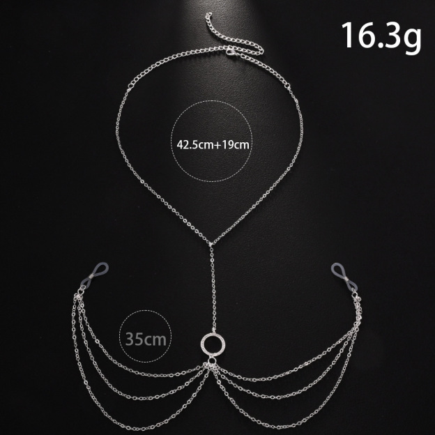 Diamond round sexy chest necklace