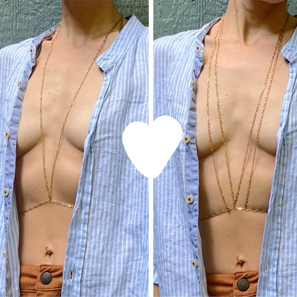 Adjustable thin chain chest chain waist chain