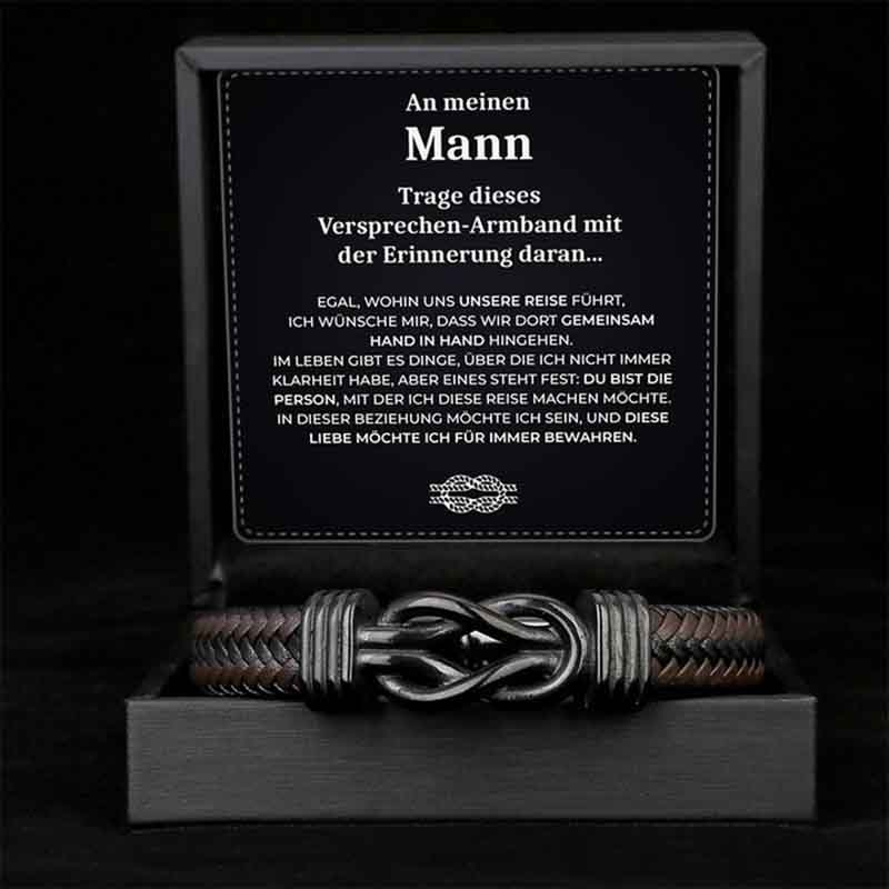 An Meinen Mann - Herren Unendlichkeit Lederarmband mit Geschenkbox-Thyye