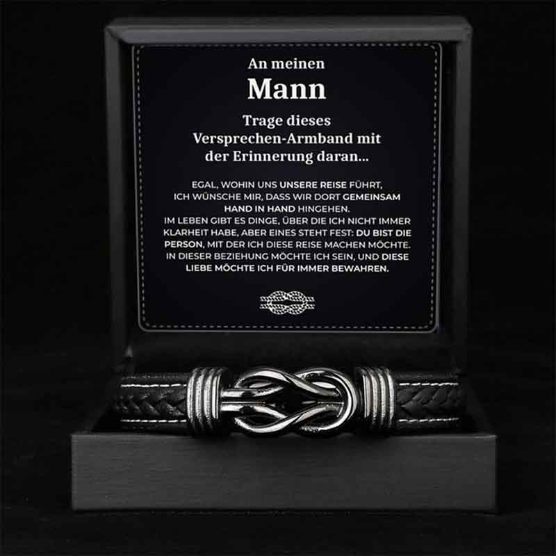 An Meinen Mann - Herren Unendlichkeit Lederarmband mit Geschenkbox-Thyye