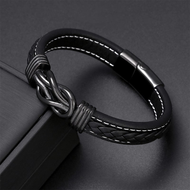 An Meinen Mann - Herren Unendlichkeit Lederarmband mit Geschenkbox-Thyye