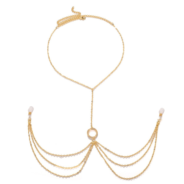 Diamond round sexy chest necklace