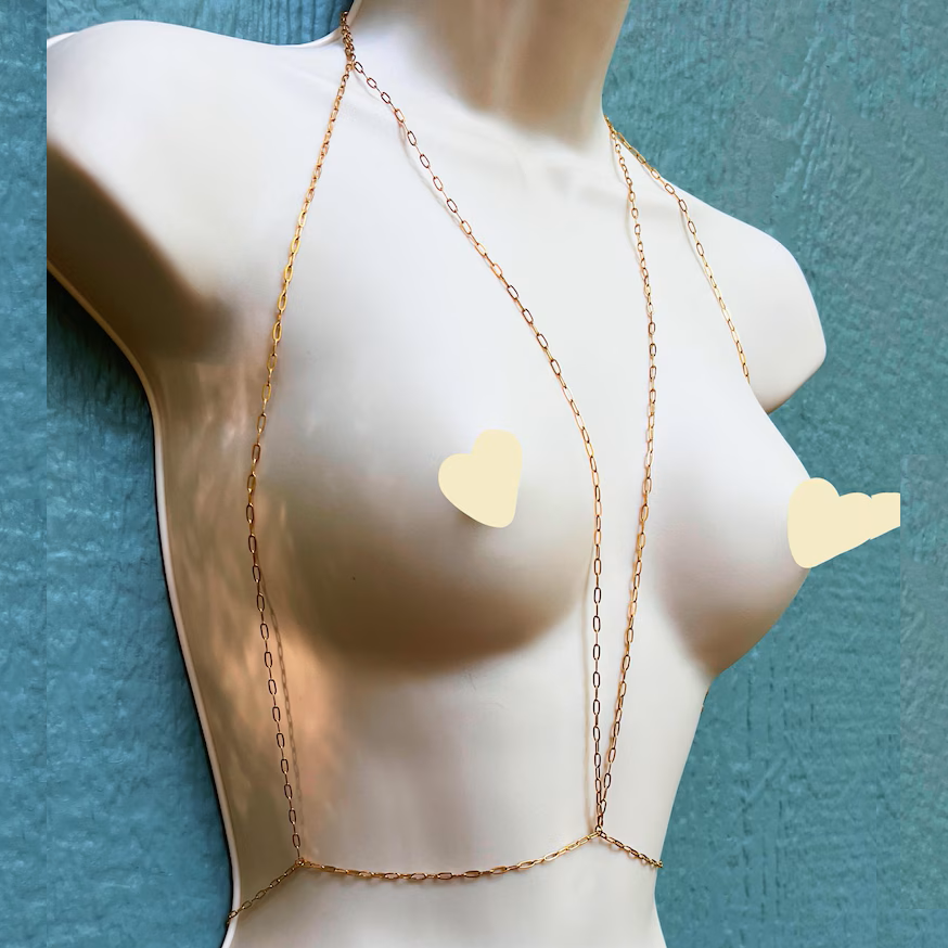 Adjustable thin chain chest chain waist chain