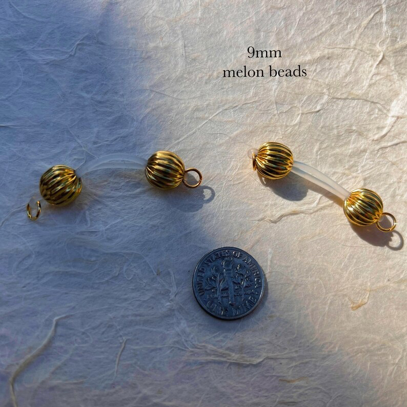  Gold melon  beads Fake Nipple Piercing