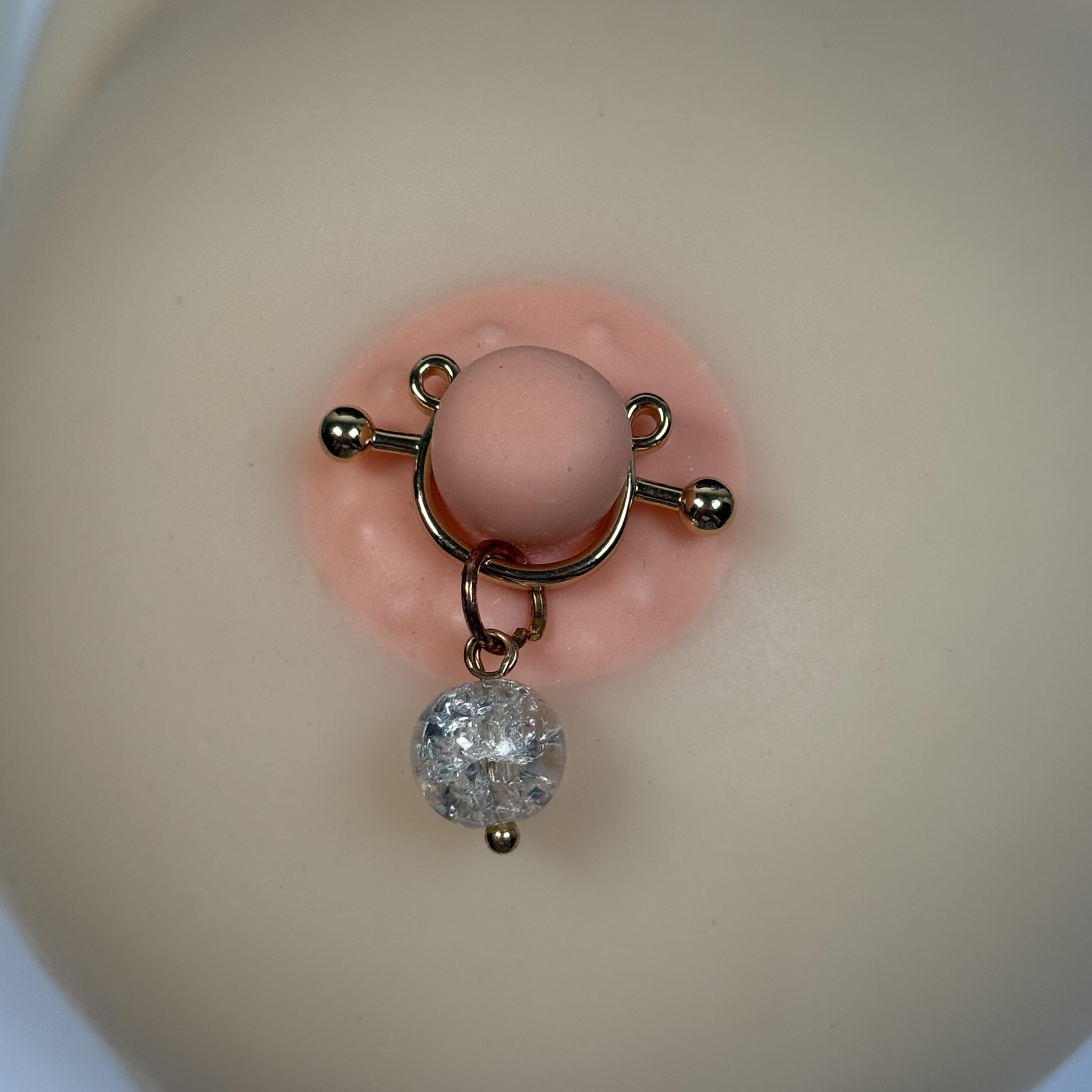 Realistic breast clamps crystal ball