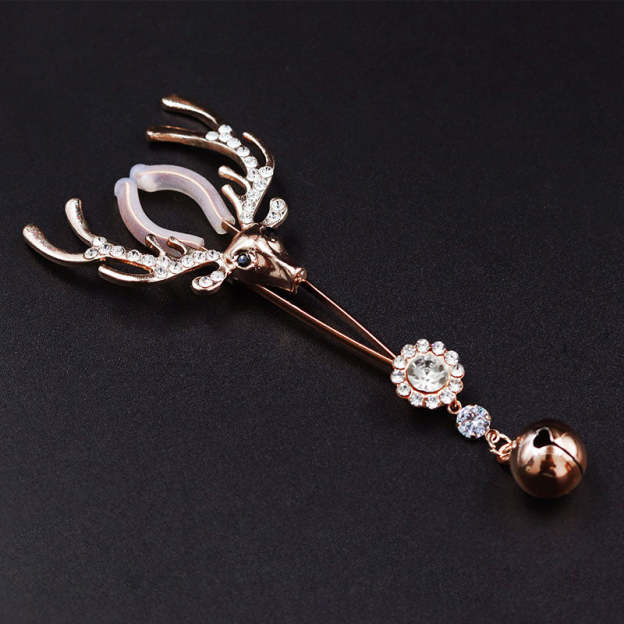 Deer head bell adjustable nipple clamp (one pair)-Thyye