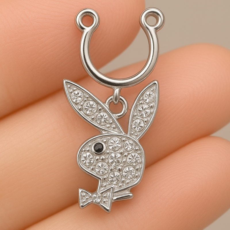 Personalized diamond rabbit head nipple clamp-Thyye