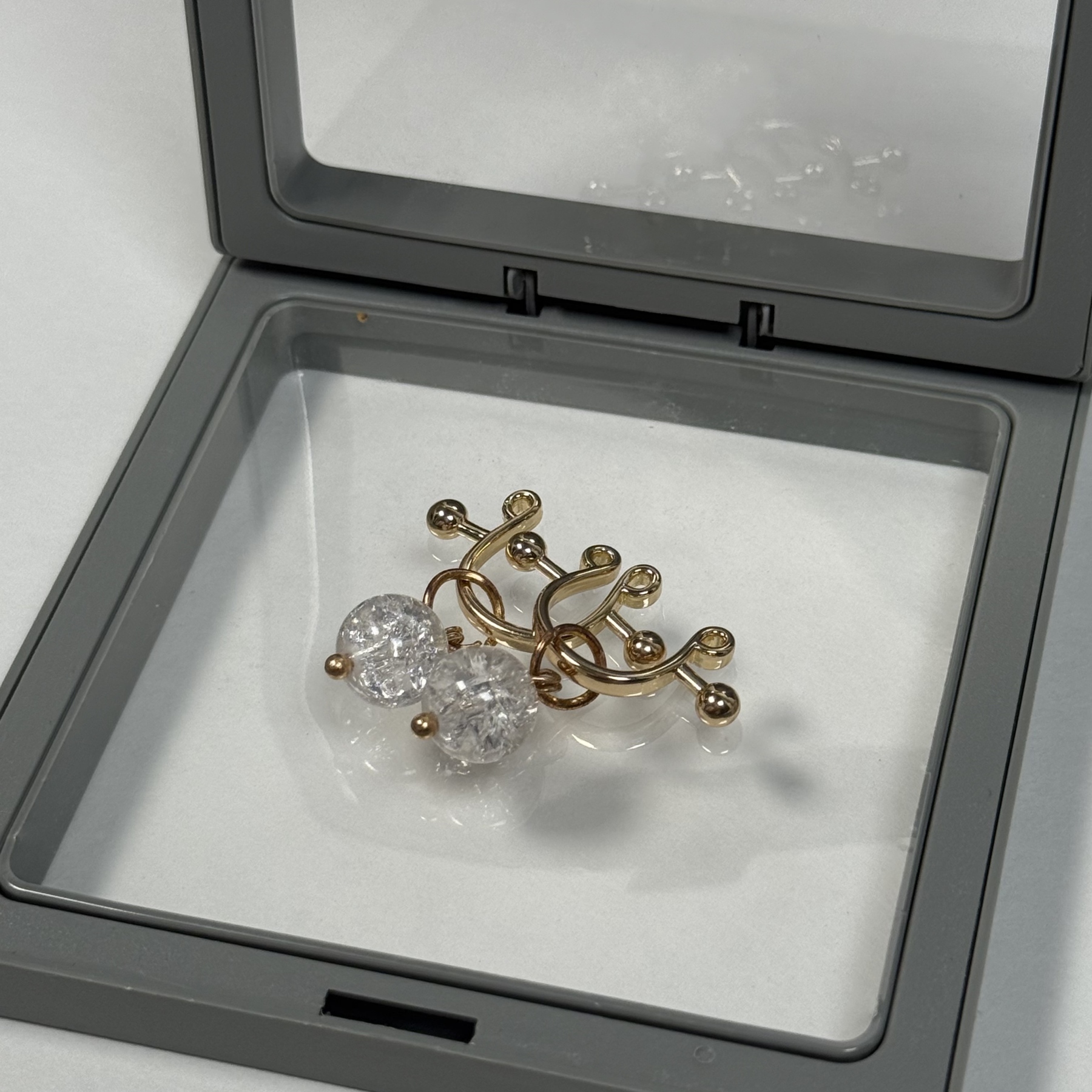 Realistic breast clamps crystal ball