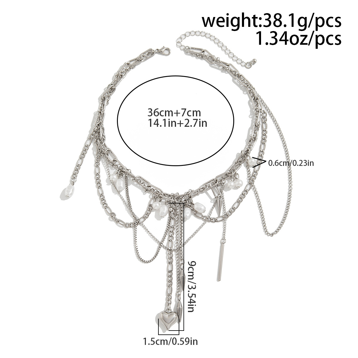 Heart Pearl Tassel Necklace