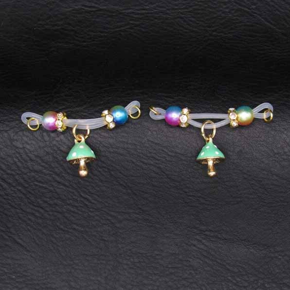  Mushroom Charms Nipple Piercings