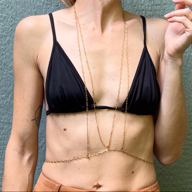 Adjustable thin chain chest chain waist chain