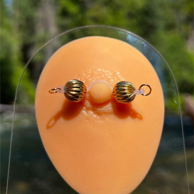  Gold melon  beads Fake Nipple Piercing