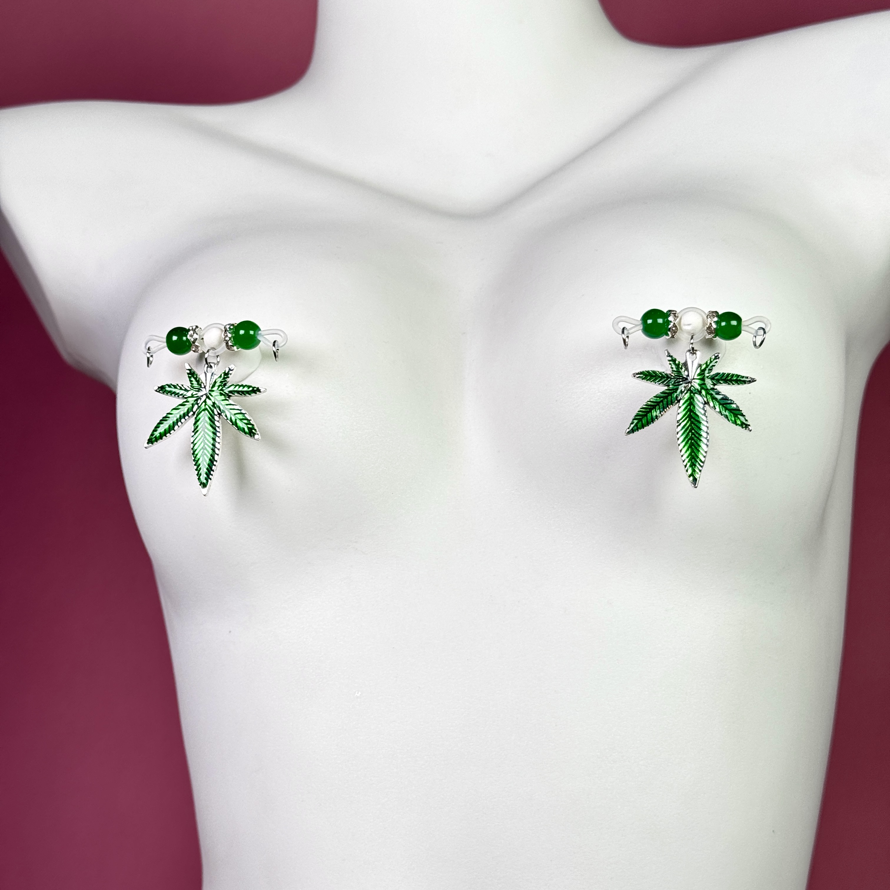 Green Leaf Faux Belly Button Ring
