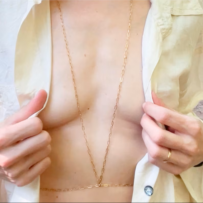 Adjustable thin chain chest chain waist chain