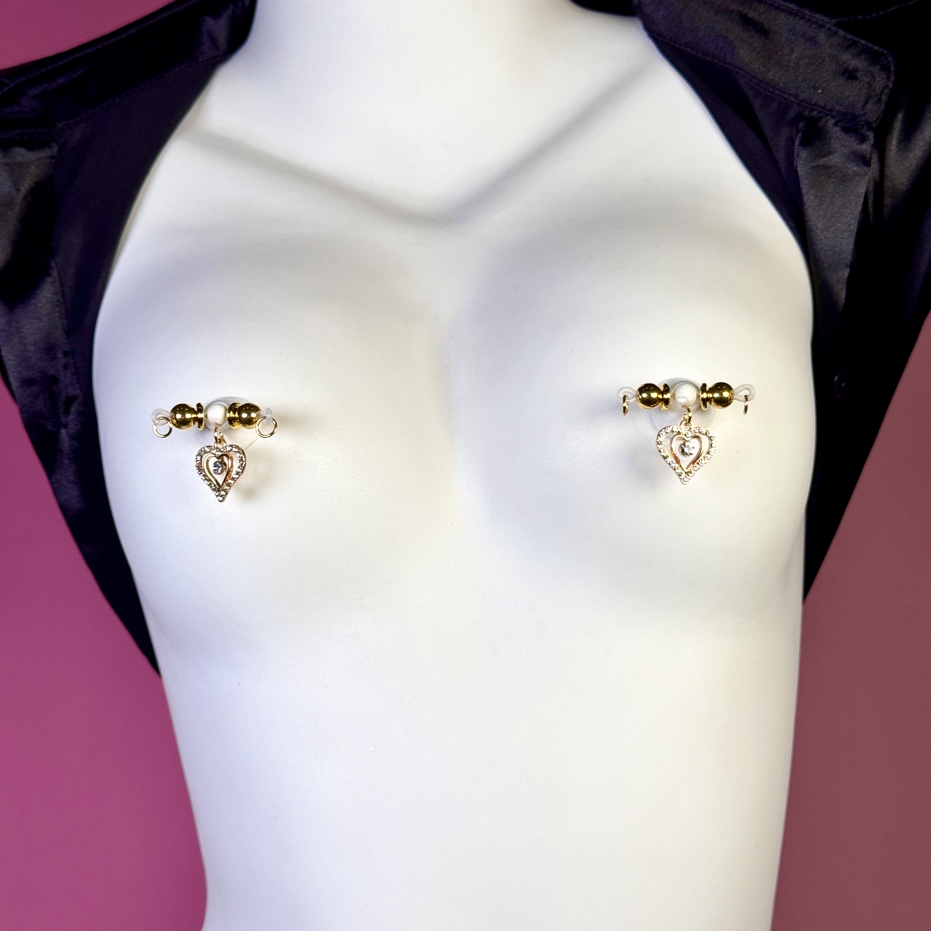 Golden Love Heart Charm Clip