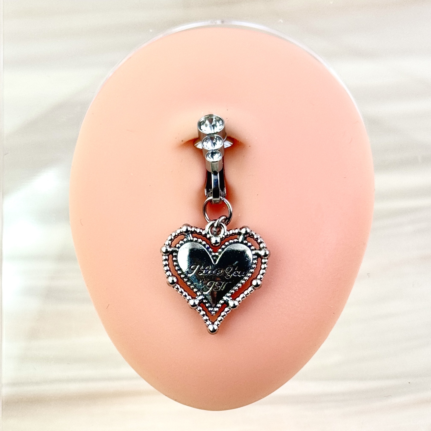 Love Heart Charm Faux Belly Ring