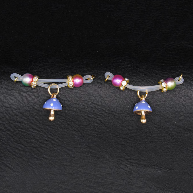  Mushroom Charms Nipple Piercings