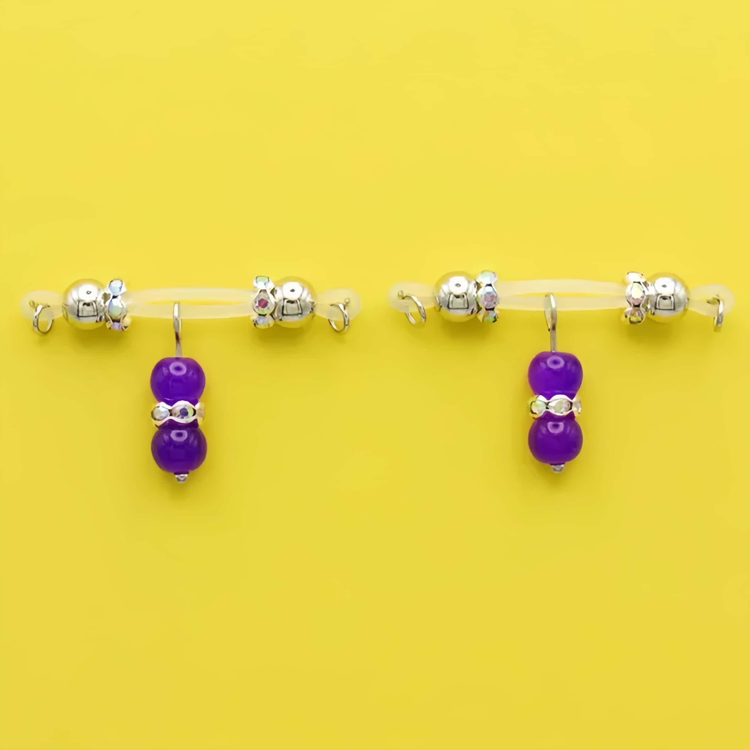  Colorful Barbell Charm  Nipple Rings
