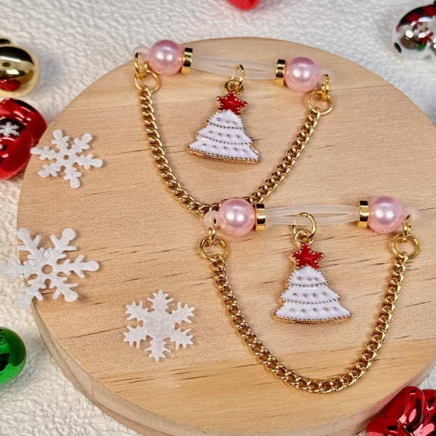 Winter Pearl Ornament Chain Clamps
