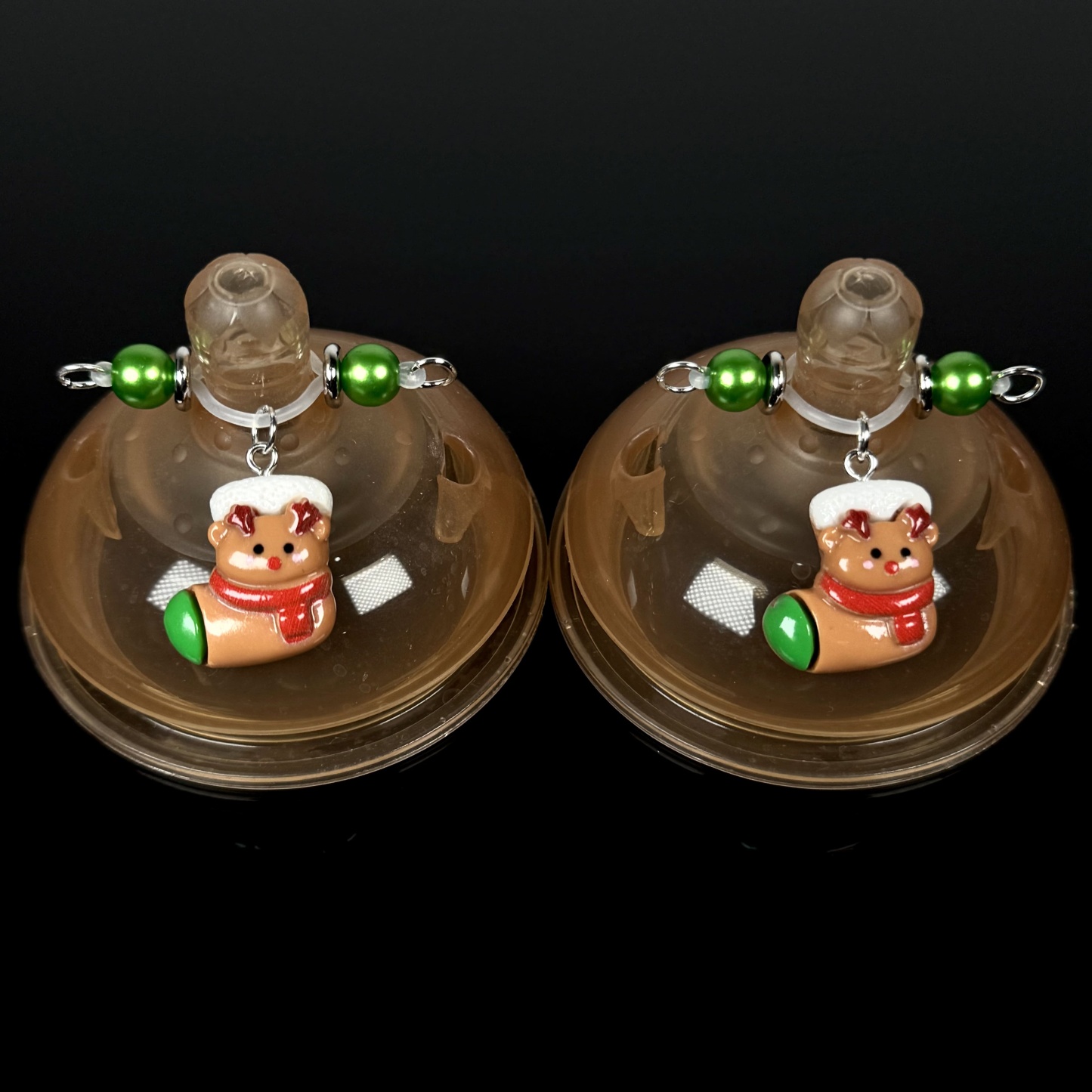 Green Gem Holiday Shoe Nipple Clamps