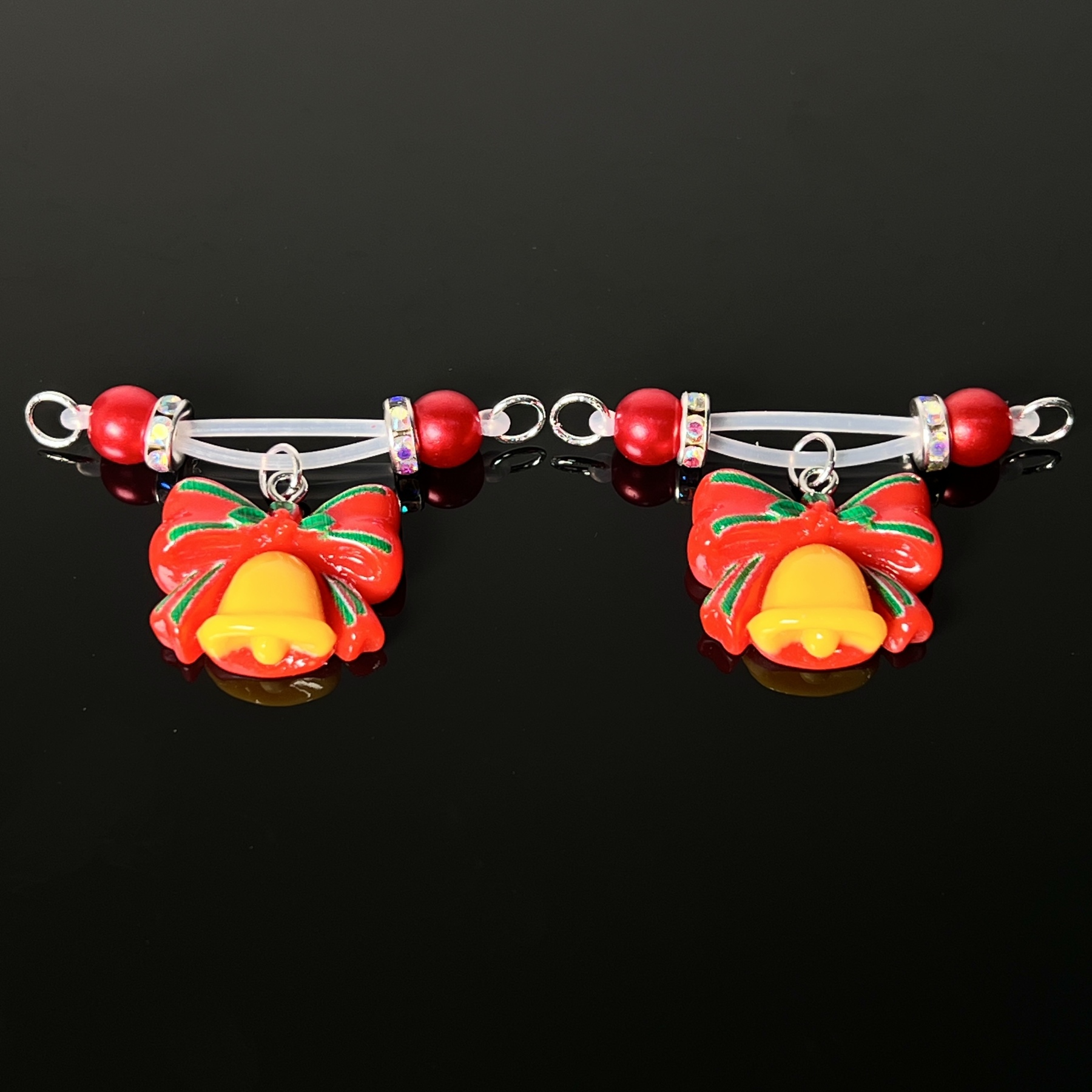 Bowknot Red Bead Nipple Accessories