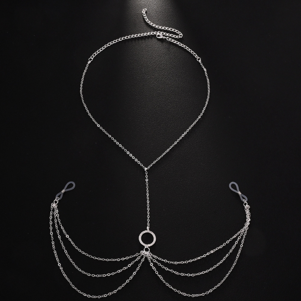 Diamond round sexy chest necklace