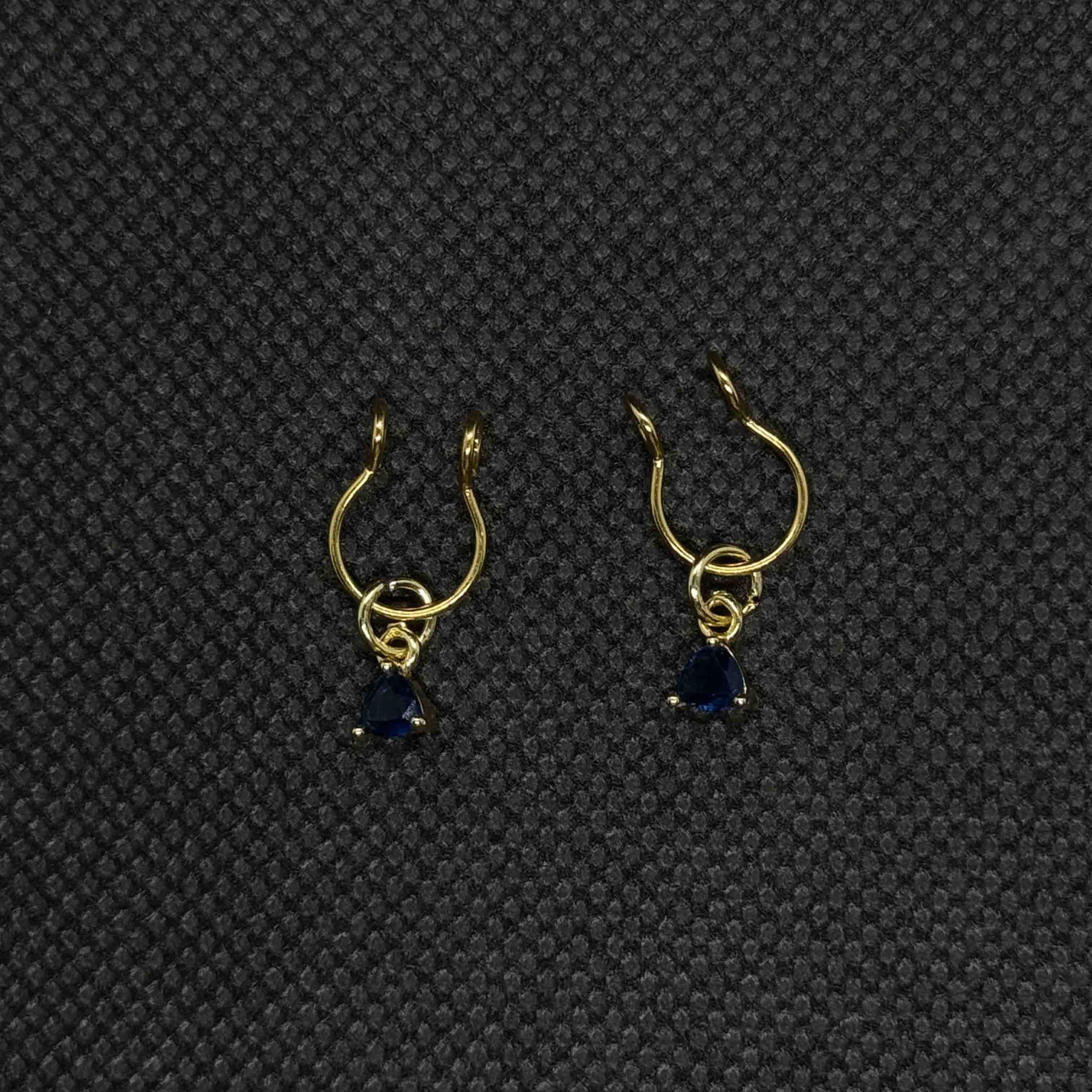 Men's Nipple Clamps - Blue Gemstone