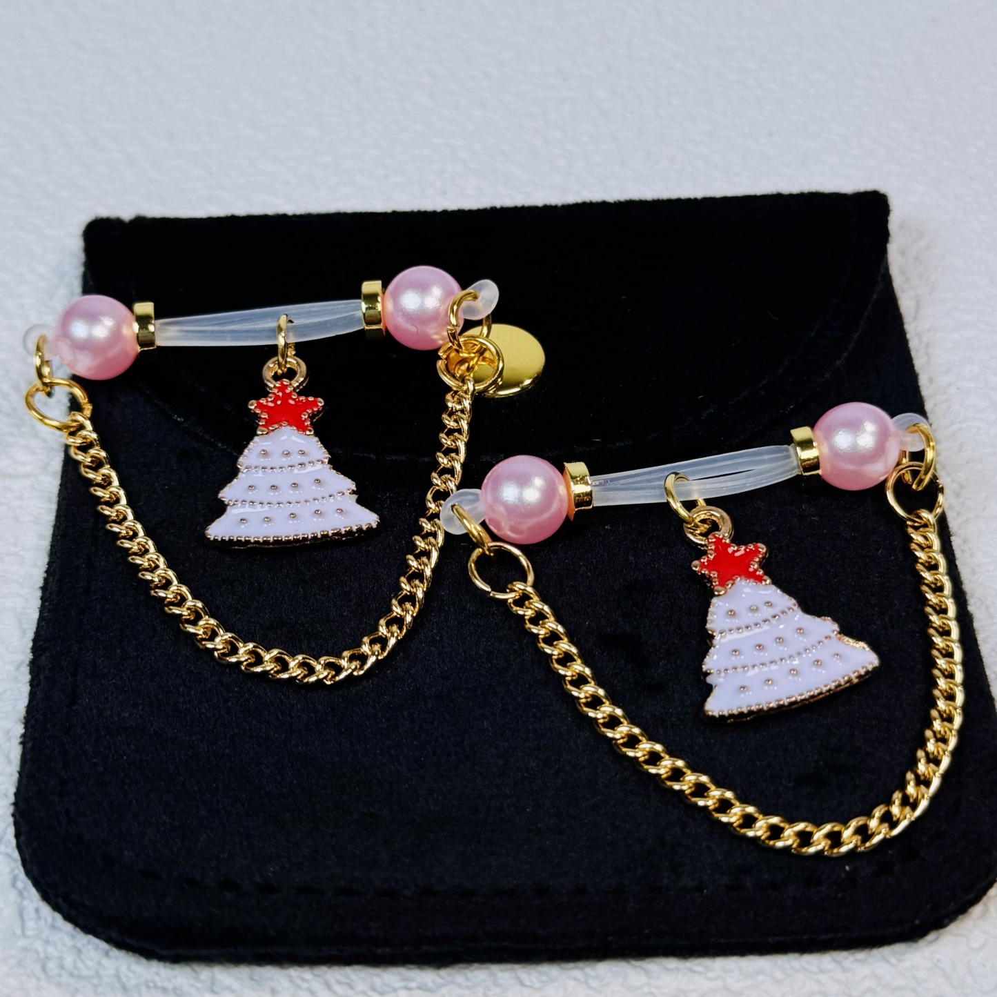 Winter Pearl Ornament Chain Clamps