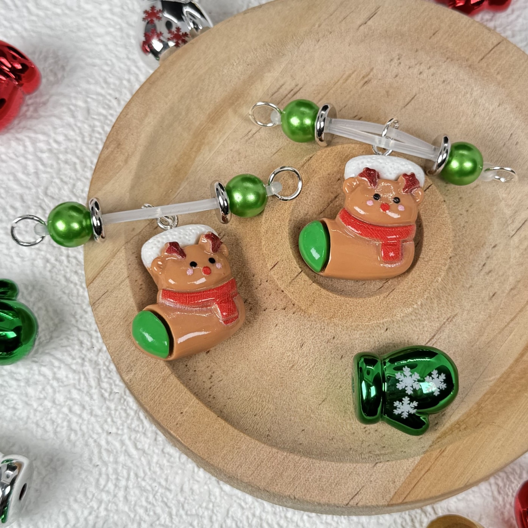 Green Gem Holiday Shoe Nipple Clamps