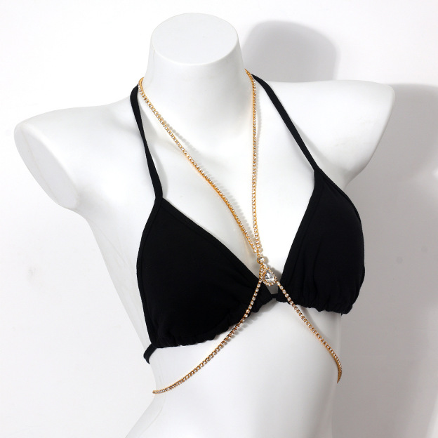Nightclub bikini rhinestone body chain