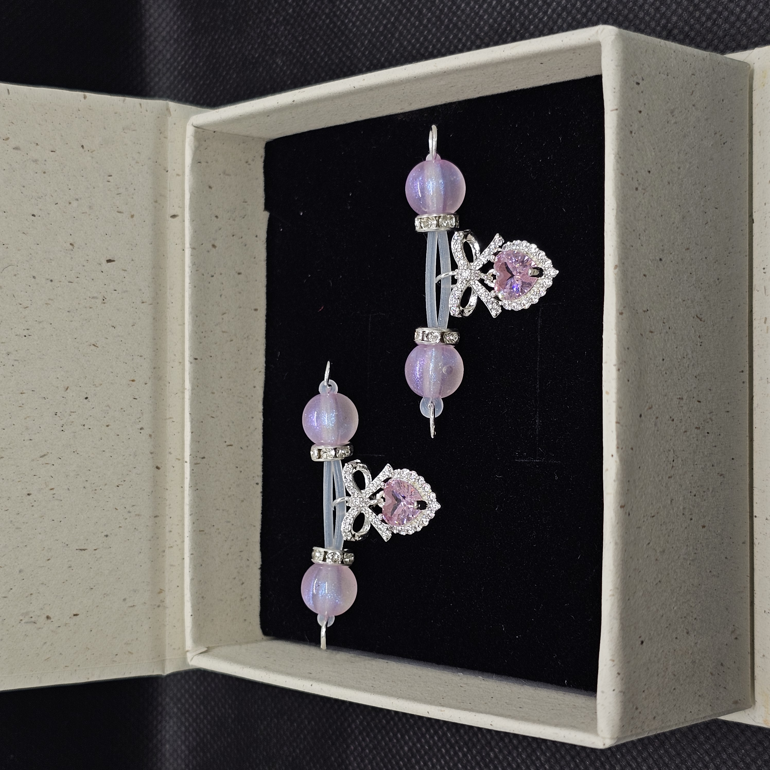 Pink Serenity Crystal Clamps