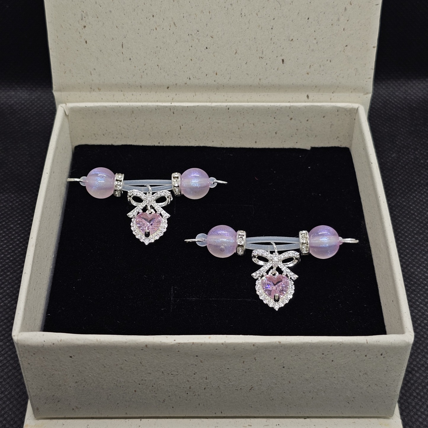 Pink Serenity Crystal Clamps