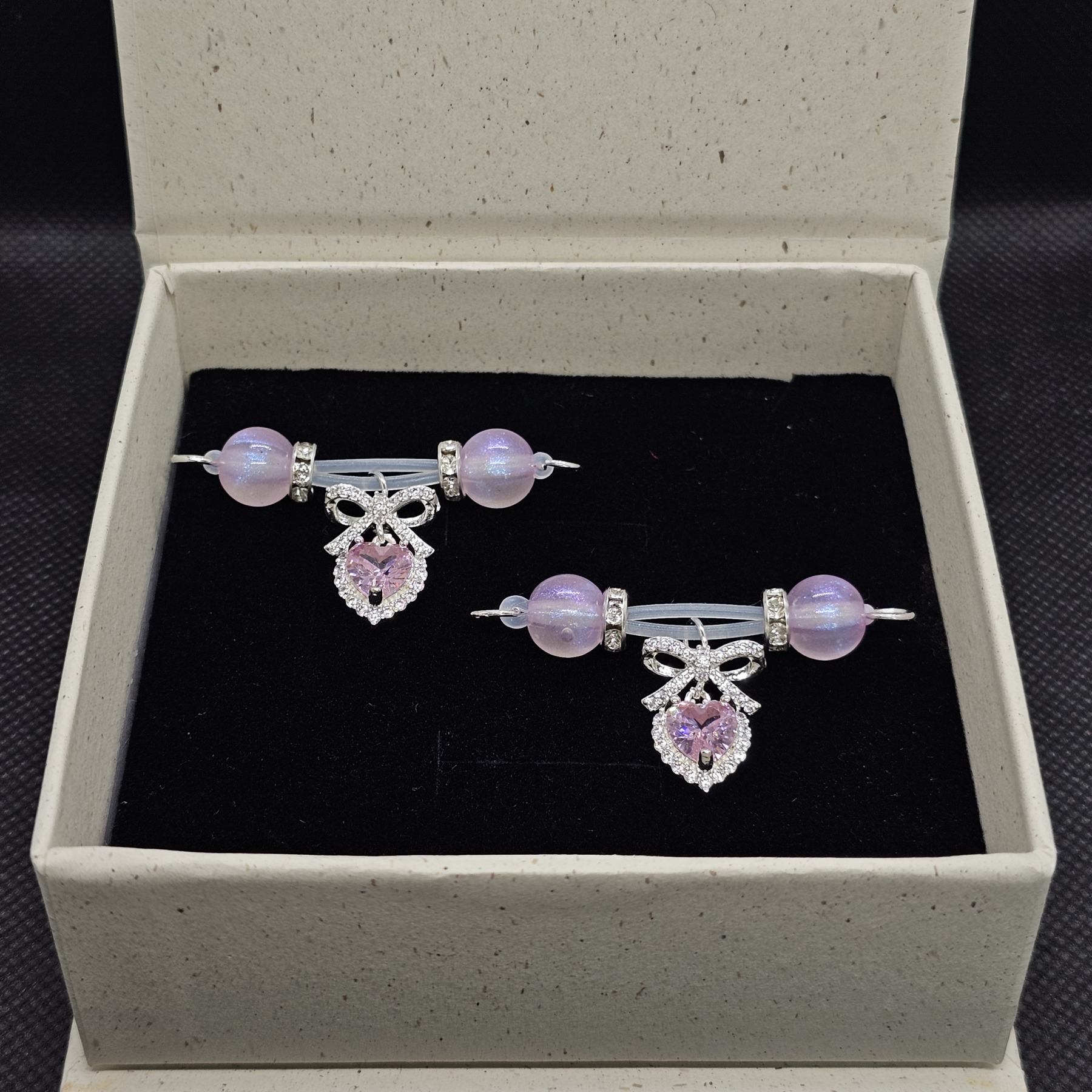 Pink Serenity Crystal Clamps