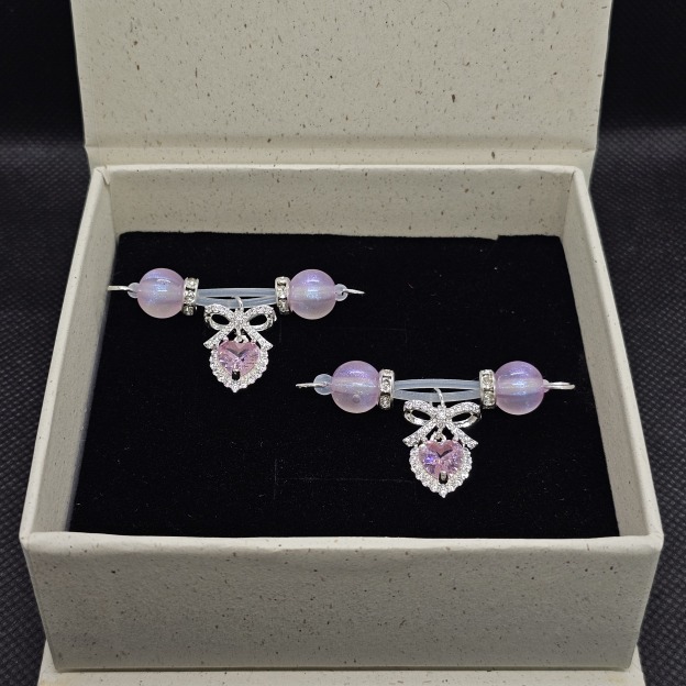 Pink Serenity Crystal Clamps
