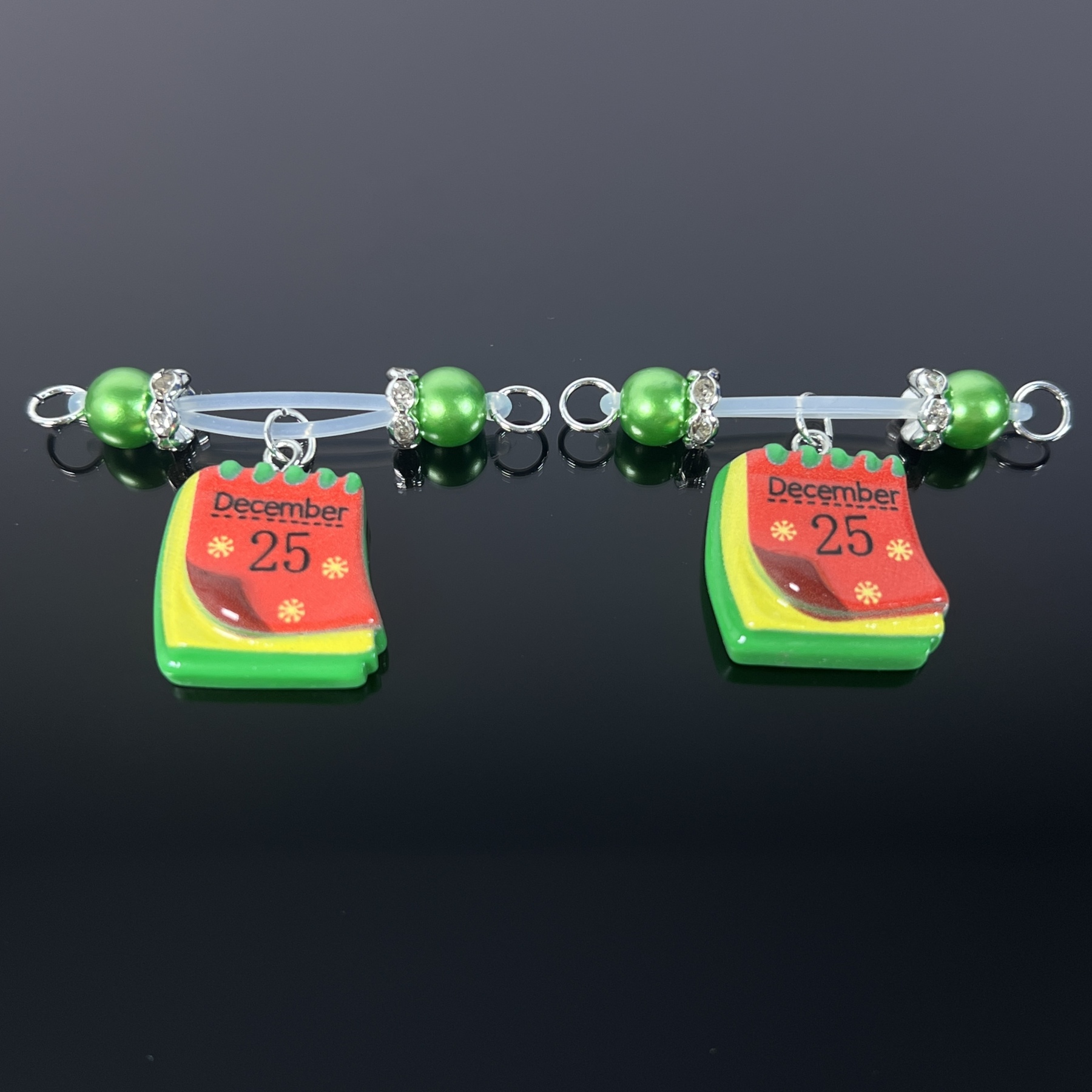 Festive Number Bead Resin Clips