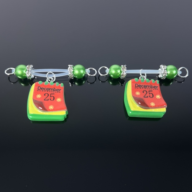 Festive Number Bead Resin Clips