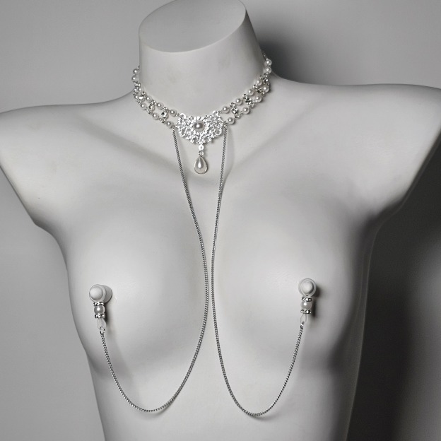 Pearl Nipple Clamp Necklace